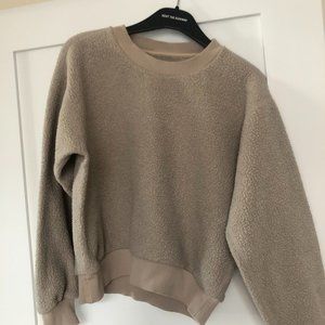 Everlane - Oversized Re-new Fleece Sweatshirt - Sand Color XS
